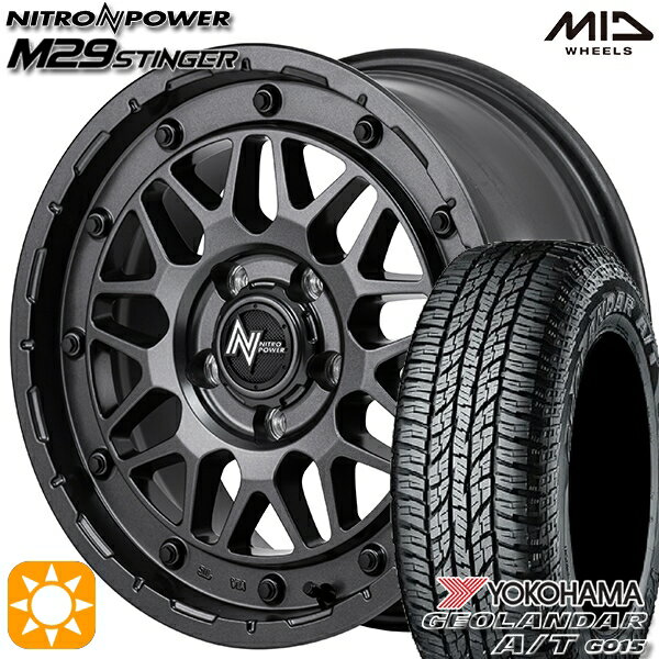 【取付対象】215/60R16 95H ヨコハマ ジオランダーA/T G015 MID ナイトロパワー M29 スティンガー バレルブラック 16インチ 7.0J 5H114.3 サマータイヤホイールセット
