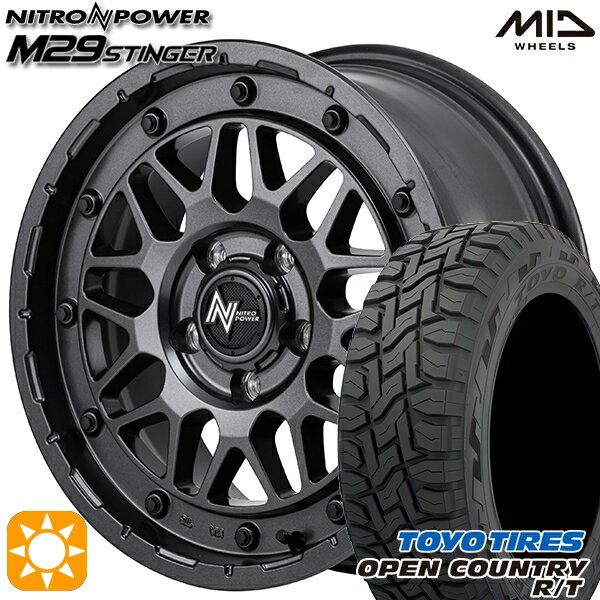【取付対象】225/60R17 99Q トーヨー オープンカントリー R/T MID ナイトロパワー M29 スティンガー バレルブラック 17インチ 7.0J 5H114.3 サマータイヤホイールセット