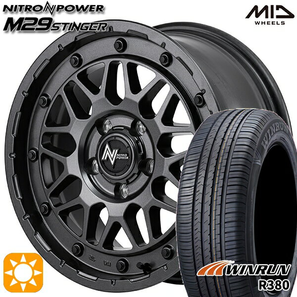 【取付対象】225/60R17 99V ウィンラン R380 MID ナイトロパワー M29 スティンガー バレルブラック 17インチ 7.0J 5H114.3 サマータイヤホイールセット