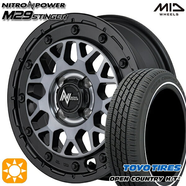 【取付対象】155/65R14 75H トーヨー オープンカントリー H/T2 WR MID ナイトロパワー M29 スティンガー セミグロスブラッククリア 14インチ 4.5J 4H100 サマータイヤホイールセット
