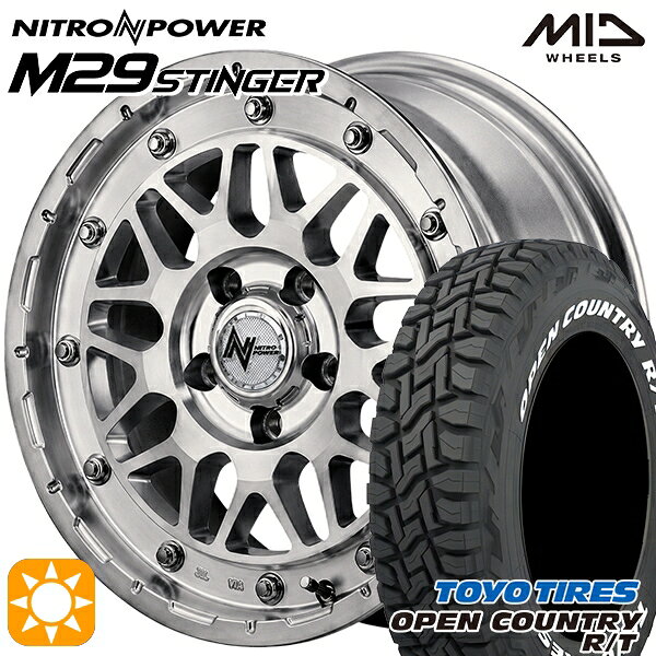 【取付対象】デリカD5 225/70R16 102/99Q トーヨー オープンカントリー R/T ホワイトレター MID ナイトロパワー M29 スティンガー HSM 16インチ 7.0J 5H114.3 +40 サマータイヤホイールセット