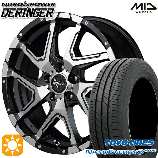 【取付対象】215/60R16 95H トーヨー ナノエナジー3プラス MID ナイトロパワー デリンジャー BKメタリックポリッシュ/BC/フランジピアスドリルド 16インチ 7.0J 5H114.3 サマータイヤホイールセット
