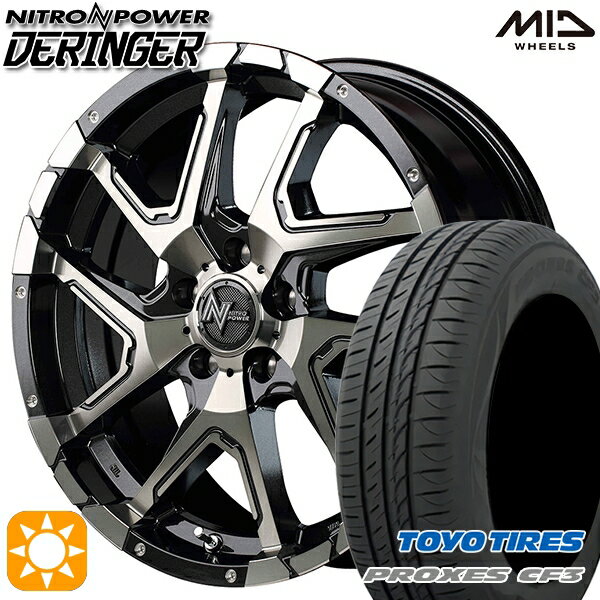 【取付対象】ジェイド アクセラ 225/40R18 92W XL トーヨー プロクセス CF3 MID ナイトロパワー デリンジャー セミグロスブラックポリッシュ/フランジピアスドリルド 18インチ 7.0J 5H114.3 サマータイヤホイールセット