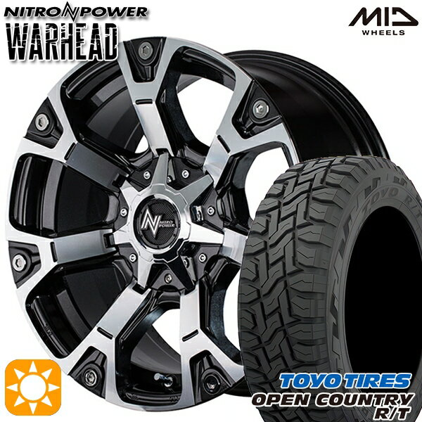 【取付対象】225/60R17 99Q トーヨー オープンカントリー R/T MID ナイトロパワー ウォーヘッド ダークガンメタ/ミラーカット 17インチ 7.0J 5H114.3 サマータイヤホイールセット