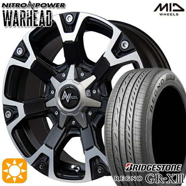 【取付対象】エスティマ ヤリスクロス 215/60R16 95V ブリヂストン レグノ GR-X3 MID ナイトロパワー ウォーヘッド セミグロスブラック/ハーフポリッシュ 16インチ 7.0J 5H114.3 サマータイヤホイールセット