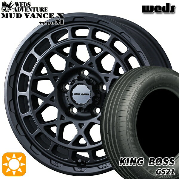 【取付対象】215/60R16 95V キングボス G521 Weds マッドヴァンス X タイプM フルマットブラック 16インチ 7.0J 5H114.3 サマータイヤホイールセット