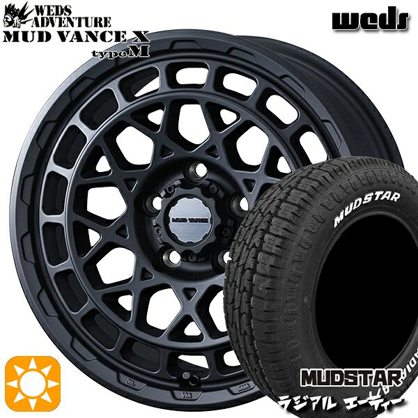 【取付対象】エルグランド クロスロード 215/65R16 109/107L マッドスター ラジアル A/T ホワイトレター Weds マッドヴァンス X タイプM フルマットブラック 16インチ 7.0J 5H114.3 サマータイヤホイールセット
