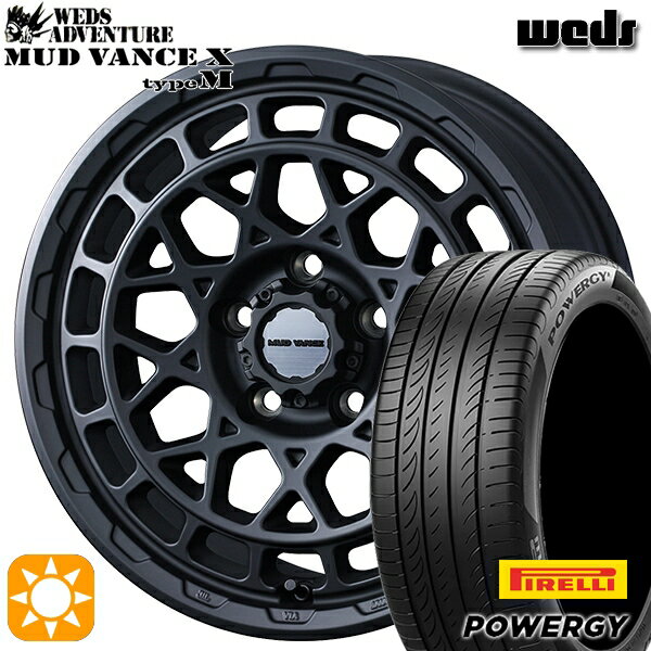 【取付対象】ヴェゼル オデッセイ 215/60R16 95H ピレリ パワジー Weds マッドヴァンス X タイプM フルマットブラック 16インチ 7.0J 5H114.3 サマータイヤホイールセット