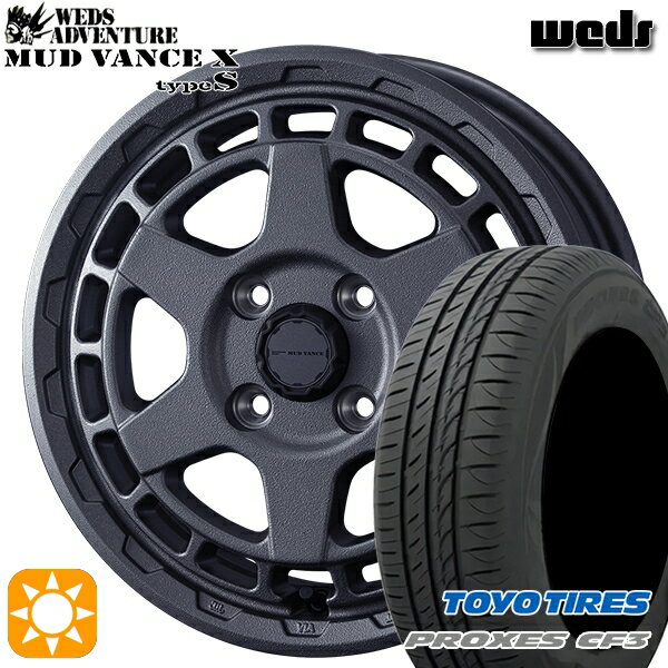 【取付対象】165/60R15 77H トーヨー プロクセス CF3 Weds マッドヴァンス X タイプS フリントグレー 15インチ 4.5J 4H100 サマータイヤホイールセット