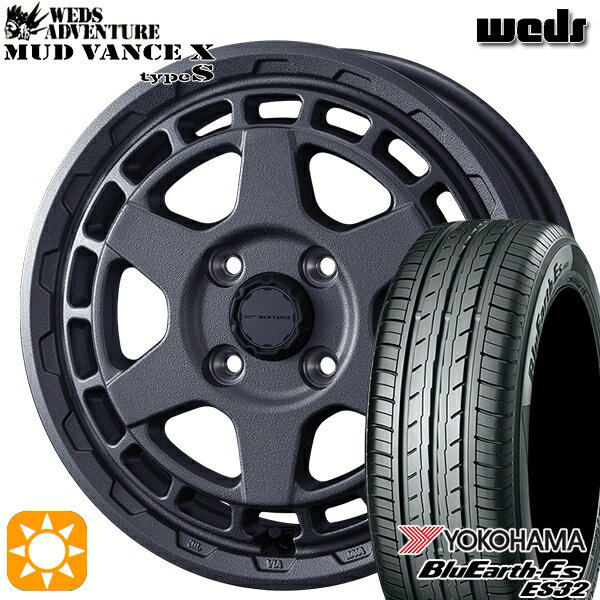 【取付対象】155/55R14 69V ヨコハマ ブルーアース ES32 Weds マッドヴァンス X タイプS フリントグレー 14インチ 4.5J 4H100 サマータイヤホイールセット
