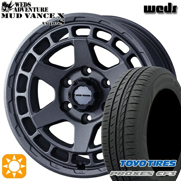 【取付対象】エスティマ ヤリスクロス 215/60R16 95H トーヨー プロクセス CF3 Weds マッドヴァンス X タイプS フリントグレー 16インチ 7.0J 5H114.3 サマータイヤホイールセット