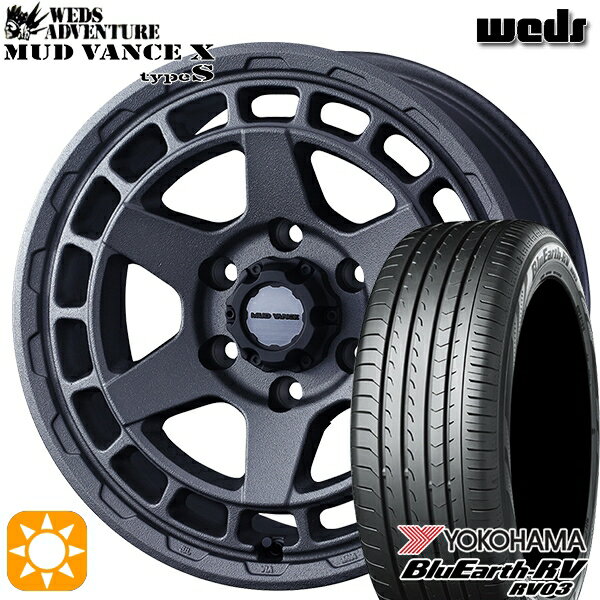 【取付対象】ヤリスクロス 205/65R16 95H ヨコハマ ブルーアース RV03 Weds マッドヴァンス X タイプS フリントグレー 16インチ 7.0J 5H114.3 サマータイヤホイールセット