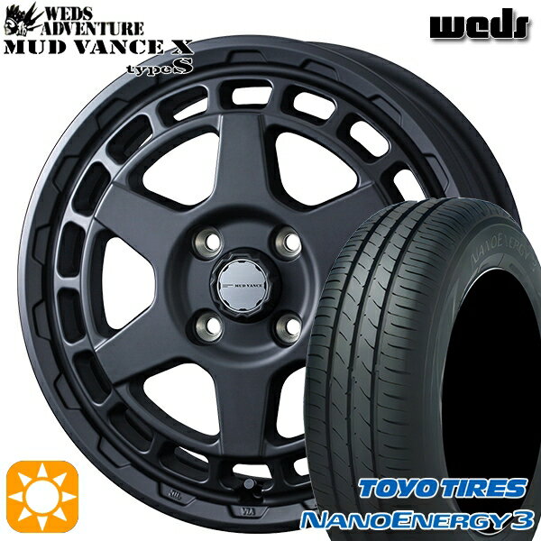 【取付対象】エブリィワゴン 165/60R14 75H トーヨー ナノエナジー3 Weds マッドヴァンス X タイプS フルマットブラック 14インチ 4.5J 4H100 サマータイヤホイールセット