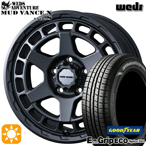 【取付対象】エスティマ ヤリスクロス 215/60R16 95H グッドイヤー エフィシェントグリップ エコ EG01 Weds マッドヴァンス X タイプS フルマットブラック 16インチ 7.0J 5H114.3 サマータイヤホイールセット