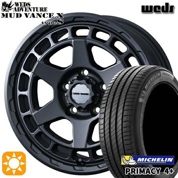 【取付対象】ヤリスクロス 205/65R16 95H ミシュラン プライマシー4プラス Weds マッドヴァンス X タイプS フルマットブラック 16インチ 7.0J 5H114.3 サマータイヤホイールセット