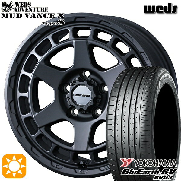 【取付対象】ヴェゼル オデッセイ 215/60R16 95H ヨコハマ ブルーアース RV03 Weds マッドヴァンス X タイプS フルマットブラック 16インチ 7.0J 5H114.3 サマータイヤホイールセット