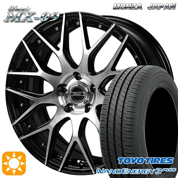 【取付対象】リーフ レヴォーグ 215/50R17 91V トーヨー ナノエナジー3プラス モンツァ ワーウィック MX-09 ブラックポリッシュ 17インチ 7.0J 5H114.3 サマータイヤホイールセット