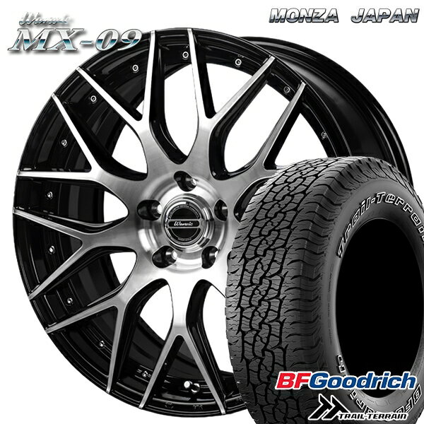 【取付対象】ハリアー エクストレイル 225/65R17 102T ORWL BFグッドリッチ トレールテレーン モンツァ ワーウィック MX-09 ブラックポリッシュ 17インチ 7.0J 5H114.3 サマータイヤホイールセット