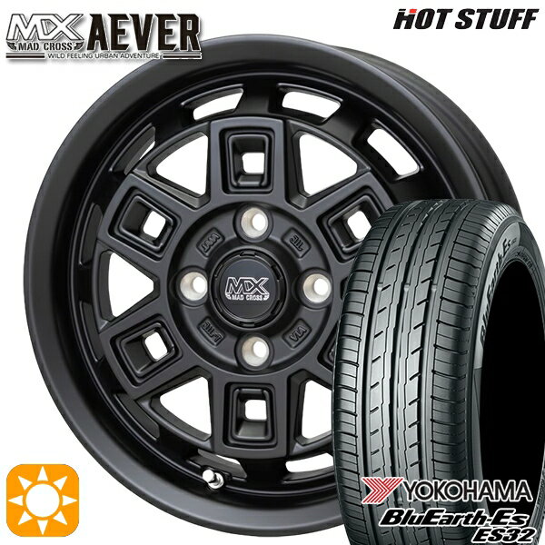 【取付対象】エブリィワゴン 165/60R14 75T ヨコハマ ブルーアース ES32 ホットスタッフ マッドクロスアイヴァー MTBK 14インチ 4.5J 4H100+45 サマータイヤホイールセット