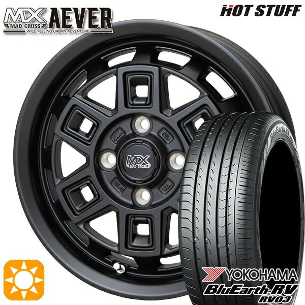 【取付対象】タンク ルーミー 165/65R14 79S ヨコハマ ブルーアース RV03 ホットスタッフ マッドクロスアイヴァー MTBK 14インチ 5.0J 4H100+35 サマータイヤホイールセット