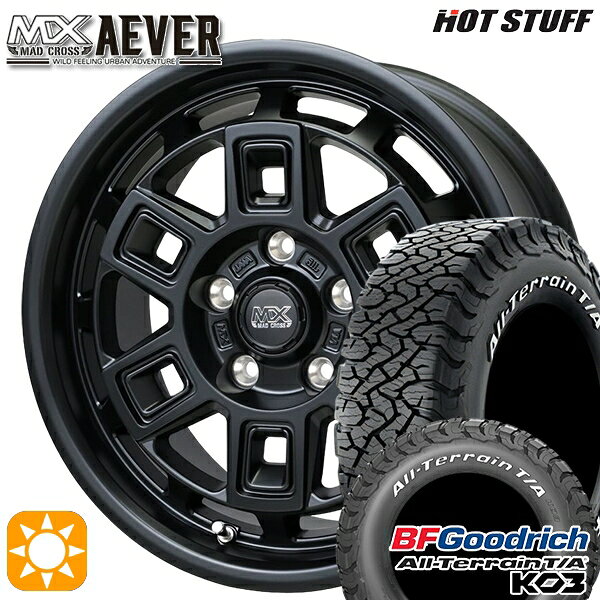 【取付対象】215/70R16 100/97S RWL BFグッドリッチ オールテレーン T/A KO3 ホットスタッフ マッドクロスアイヴァー MTBK 16インチ 7.0J 5H114.3+38 サマータイヤホイールセット