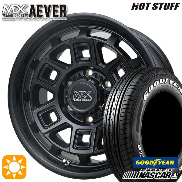 【取付対象】キャラバン専用 195/80R15 107/105N グッドイヤー ナスカープラス ホットスタッフ マッドクロスアイヴァー MTBK 15インチ 6.0J 6H139.7+44 サマータイヤホイールセット
