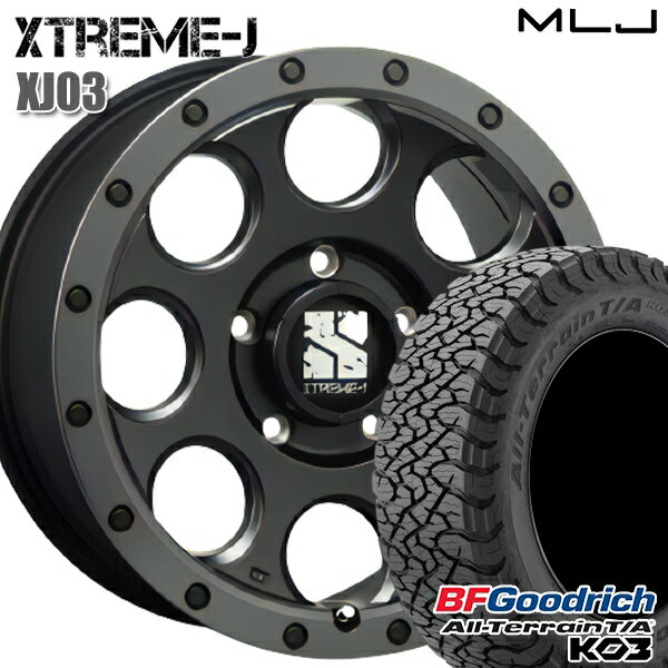 【取付対象】225/65R17 107/103S RBL BFグッドリッチ オールテレーン T/A KO3 MLJ エクストリームJ XJ03 フラットブラック/スモークフランジ 17インチ 7.5J 5H114.3 サマータイヤホイールセット