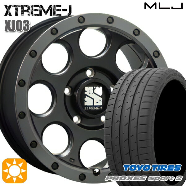 【取付対象】235/50R18 101Y XL トーヨー プロクセススポーツ2 MLJ エクストリームJ XJ03 フラットブラック/スモークフランジ 18インチ 8.0J 5H114.3 サマータイヤホイールセット