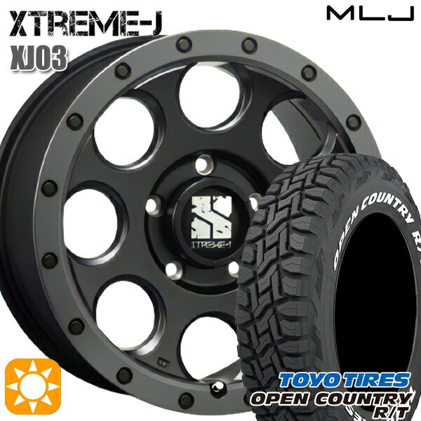 乐天商城 - 【取付対象】JEEPラングラー 285/70R17 116/113Q トーヨー オープンカントリー R/T ホワイトレター MLJ エクストリームJ XJ03 フラットブラック/スモークフランジ 17インチ 7.5J 5H127 サマータイヤホイールセット