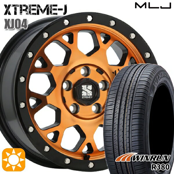 【取付対象】215/65R16 98H ウィンラン R380 MLJ エクストリームJ XJ04 アクティブオレンジ 16インチ 7.0J 5H114.3 サマータイヤホイールセット