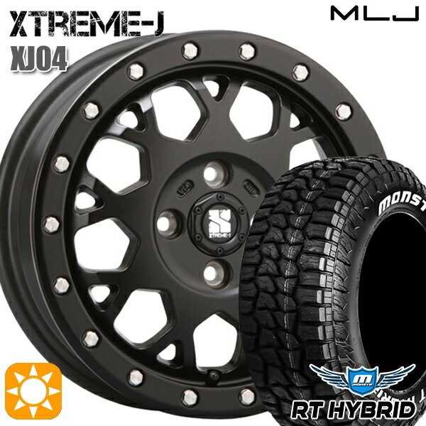 【取付対象】155/65R14 81S XL RWL モンスタ RTハイブリッド MLJ エクストリームJ XJ04 サテンブラック 14インチ 4.5J 4H100 サマータイヤホイールセット
