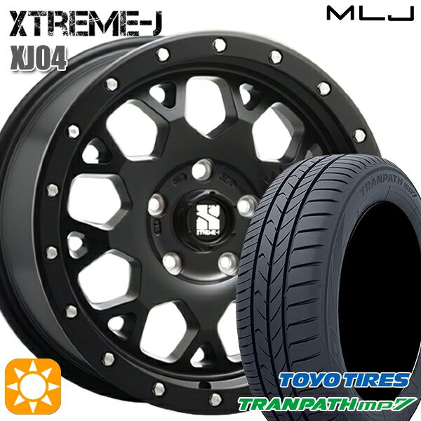 【取付対象】215/60R16 95H トーヨー トランパス mp7 MLJ エクストリームJ XJ04 サテンブラック 16インチ 7.0J 5H114.3 サマータイヤホイールセット
