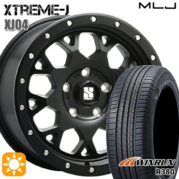 【取付対象】ヤリスクロス 205/65R16 95H ウィンラン R380 MLJ エクストリームJ XJ04 サテンブラック 16インチ 7.0J 5H114.3 サマータイヤホイールセット