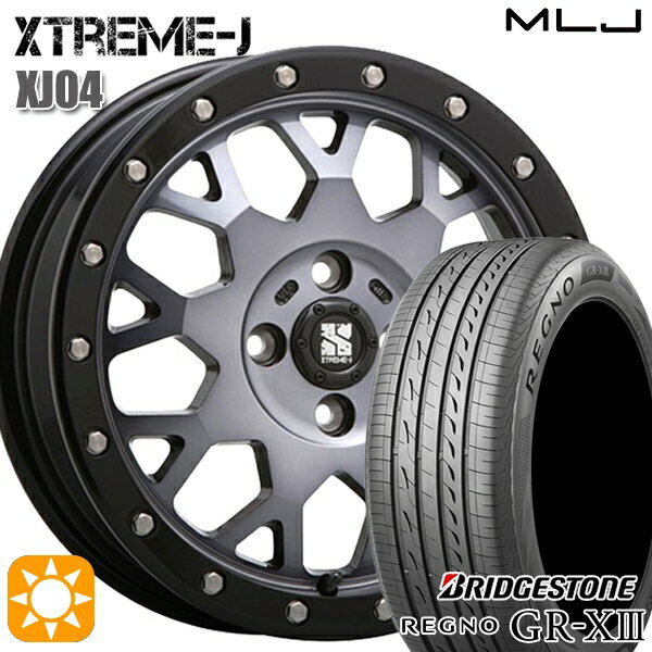 【取付対象】155/65R14 75H ブリヂストン レグノ GR-X3 MLJ エクストリームJ XJ04 グロスブラックマシーン/スモーククリア 14インチ 4.5J 4H100 サマータイヤホイールセット
