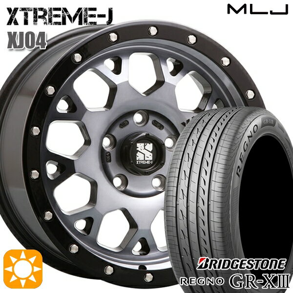 【取付対象】エスティマ ヤリスクロス 215/60R16 95V ブリヂストン レグノ GR-X3 MLJ エクストリームJ XJ04 グロスブラックマシーン/スモーククリア 16インチ 7.0J 5H114.3 サマータイヤホイールセット