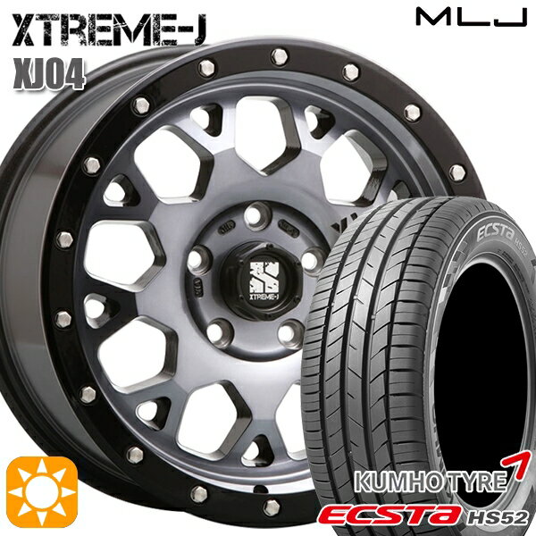 【取付対象】215/60R17 100V XL クムホ エクスタ HS52 MLJ エクストリームJ XJ04 グロスブラックマシーン/スモーククリア 17インチ 7.0J 5H114.3 サマータイヤホイールセット