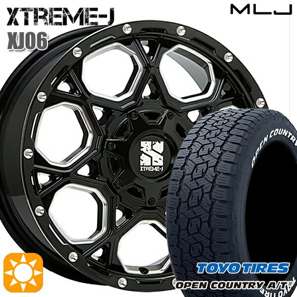 【取付対象】JEEPラングラー 285/70R17 116/113Q トーヨー オープンカントリーA/T3 ホワイトレター MLJ エクストリームJ XJ06 グロスブラックミルド 17インチ 7.5J 5H127 サマータイヤホイールセット