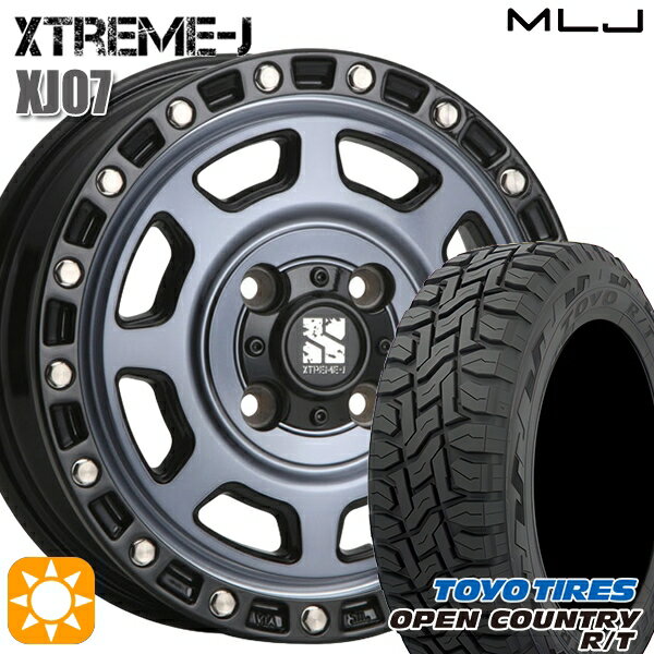 【取付対象】軽トラ 145/80R12 80/78N LT トーヨー オープンカントリー R/T MLJ エクストリームJ XJ07 グロスブラック マシンインディゴ 12インチ 4.0J 4H100 サマータイヤホイールセット