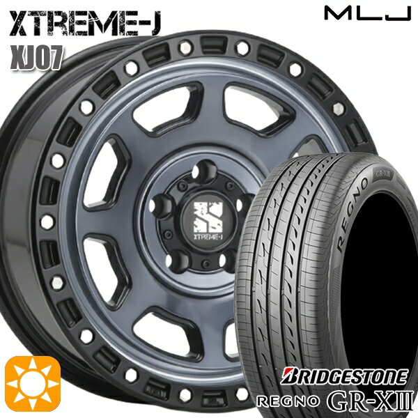 最大2,000円OFFクーポン★アイシス ノア/ヴォクシー 215/45R17 91W XL ブリヂストン レグノ GR-X3 MLJ エクストリームJ XJ07 グロスブラック マシンインディゴ 17インチ 8.0J 5H114.3 サマータイヤホイールセット