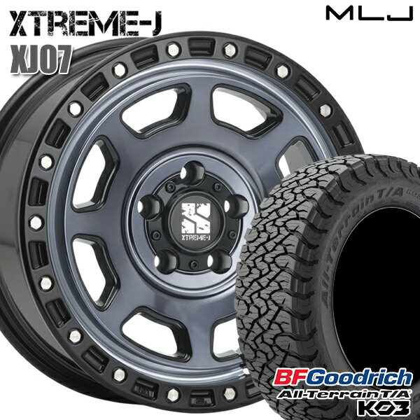 【取付対象】215/65R16 103/100S RBL BFグッドリッチ オールテレーン T/A KO3 MLJ エクストリームJ XJ07 グロスブラック マシンインディゴ 16インチ 7.0J 5H114.3 サマータイヤホイールセット