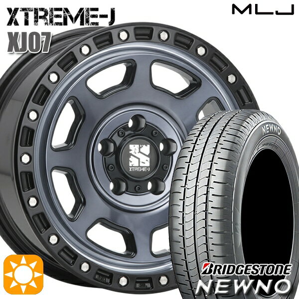【取付対象】215/45R17 91W XL ブリヂストン ニューノ MLJ エクストリームJ XJ07 グロスブラック マシンインディゴ 17インチ 8.0J 5H114.3 サマータイヤホイールセット