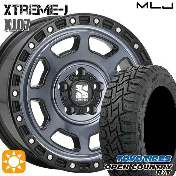 【取付対象】225/60R17 99Q トーヨー オープンカントリー R/T MLJ エクストリームJ XJ07 グロスブラック マシンインディゴ 17インチ 8.0J 5H114.3 サマータイヤホイールセット
