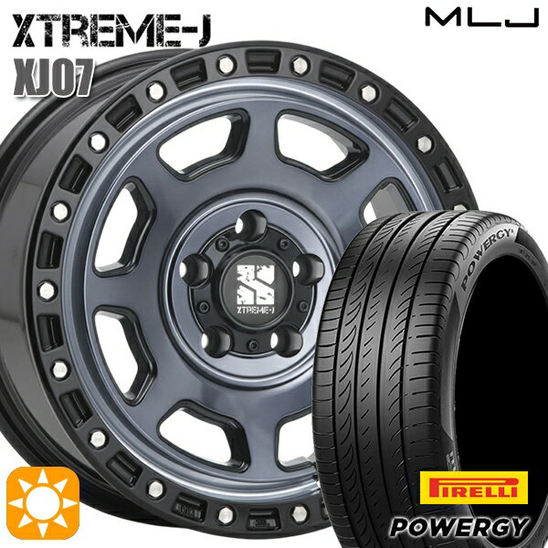【取付対象】215/60R17 96V ピレリ パワジー MLJ エクストリームJ XJ07 グロスブラック マシンインディゴ 17インチ 8.0J 5H114.3 サマータイヤホイールセット