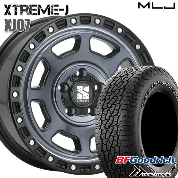 【取付対象】225/65R17 102T ORWL BFグッドリッチ トレールテレーン MLJ エクストリームJ XJ07 グロスブラック マシンインディゴ 17インチ 8.0J 5H114.3 サマータイヤホイールセット