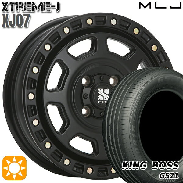 【取付対象】155/70R13 75T キングボス G521 MLJ エクストリームJ XJ07 サテンブラック 13インチ 4.0J 4H100 サマータイヤホイールセット