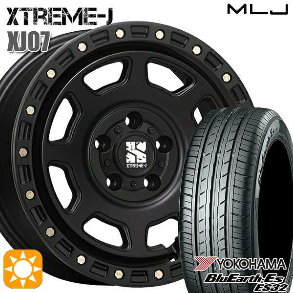 【取付対象】215/65R16 98H ヨコハマ ブルーアース ES32 MLJ エクストリームJ XJ07 サテンブラック 16インチ 7.0J 5H114.3 サマータイヤホイールセット