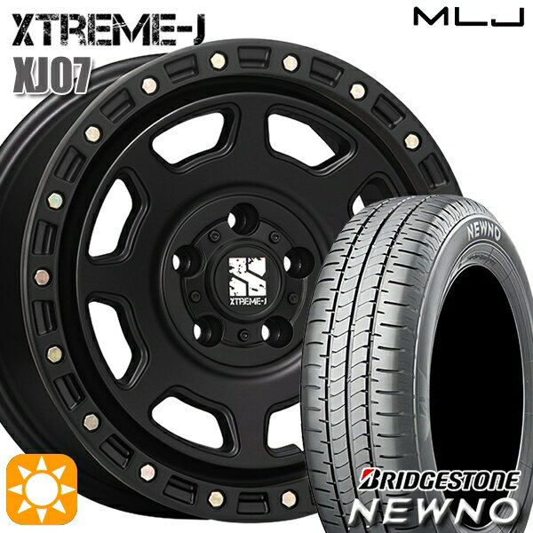 【取付対象】215/65R16 98H ブリヂストン ニューノ MLJ エクストリームJ XJ07 サテンブラック 16インチ 7.0J 5H114.3 サマータイヤホイールセット