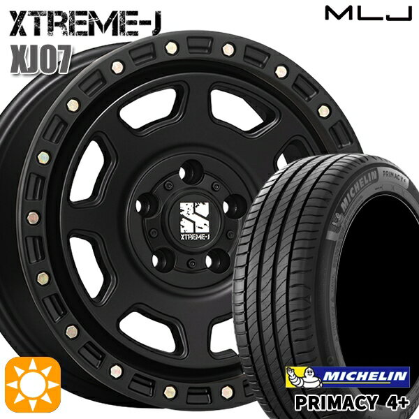 【取付対象】215/65R16 98H ミシュラン プライマシー4プラス MLJ エクストリームJ XJ07 サテンブラック 16インチ 7.0J 5H114.3 サマータイヤホイールセット