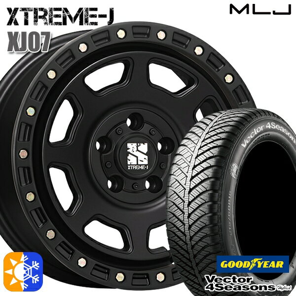 ヴェゼル オデッセイ 215/60R16 95H グッドイヤー ベクター フォーシーズンズ MLJ エクストリームJ XJ07 16インチ 7.0J 5H114.3 サテンブラック オールシーズンタイヤホイールセット