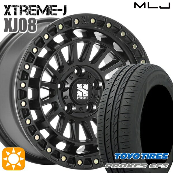 【取付対象】エスティマ ヤリスクロス 215/60R16 95H トーヨー プロクセス CF3 MLJ エクストリームJ XJ08 サテンブラック 16インチ 7.0J 5H114.3 サマータイヤホイールセット